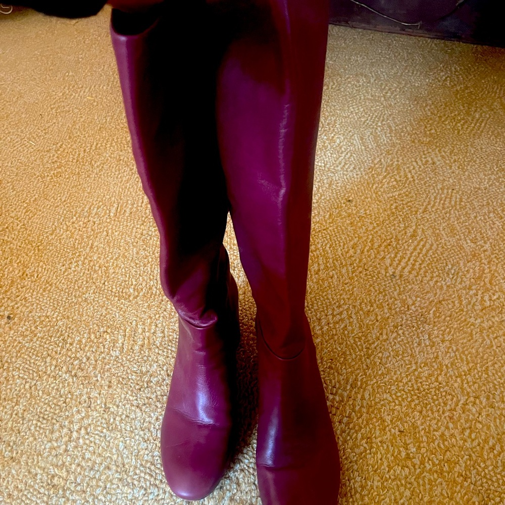 Tory Burch tall cordovan leather boots size 40